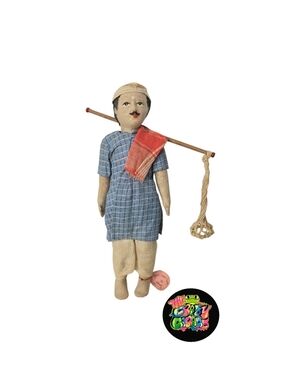 Antique 1920 Indian Doll India Khilowna Brand 11½" Traditional Clothing Milkman